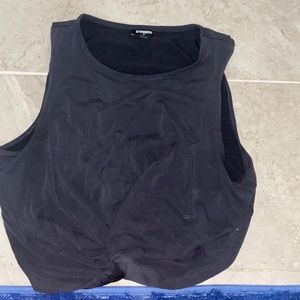 EXPRESS crop top, Jersey fabric with knotted detail